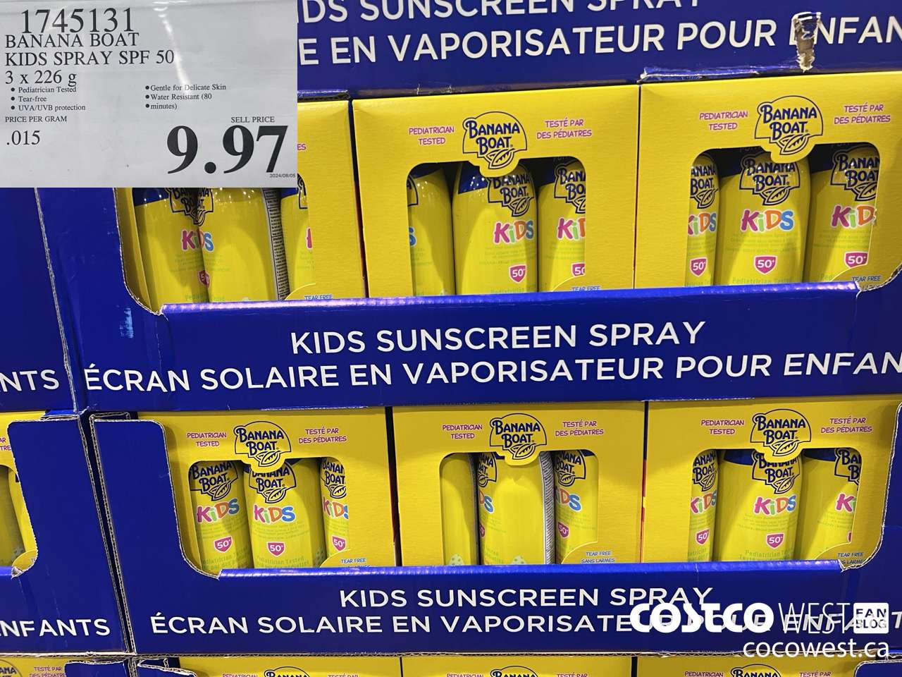 1745131 BANANA BOAT KIDS SPRAY SPF 50 3 X 226 G $9.97