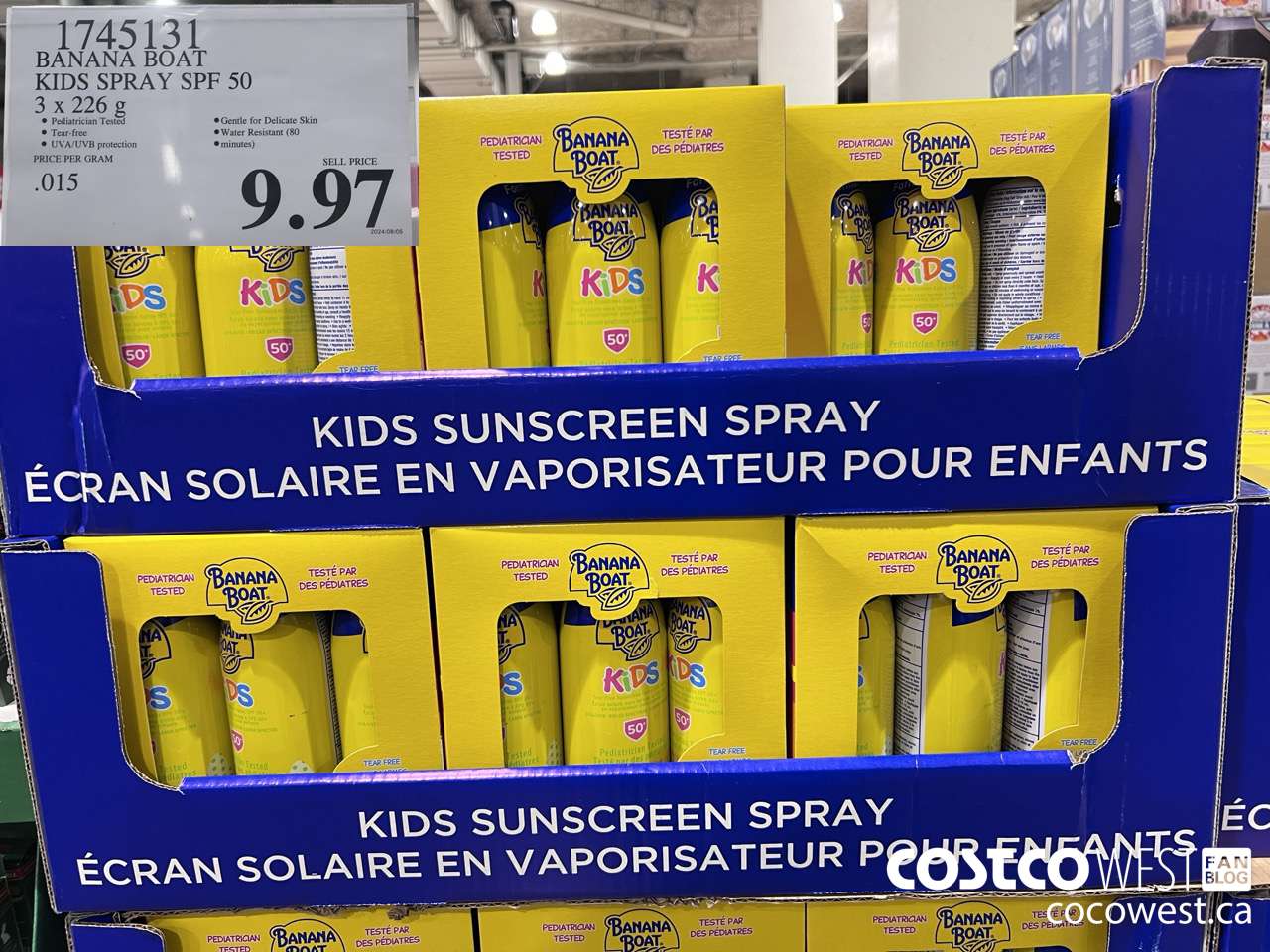 1745131 BANANA BOAT KIDS SPRAY SPF 50 3 X 226 G $9.97