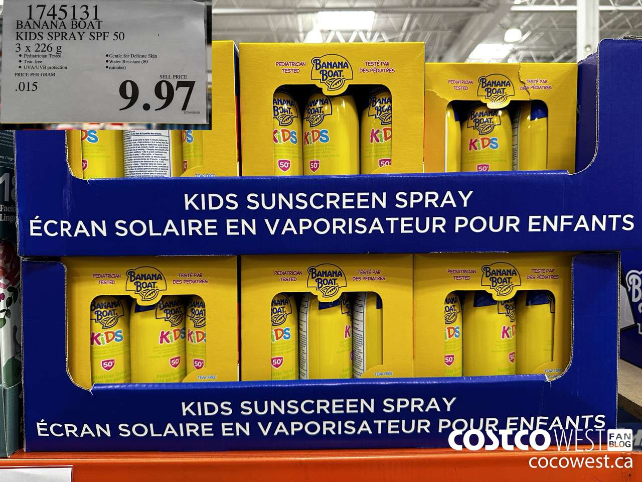 1745131 BANANA BOAT KIDS SPRAY SPF 50 3 X 226 G $9.97