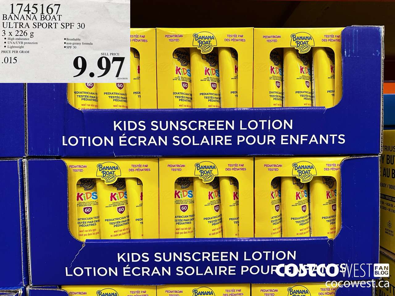 1745167 BANANA BOAT ULTRA SPORT SPF 30 3 X 226 G $9.97