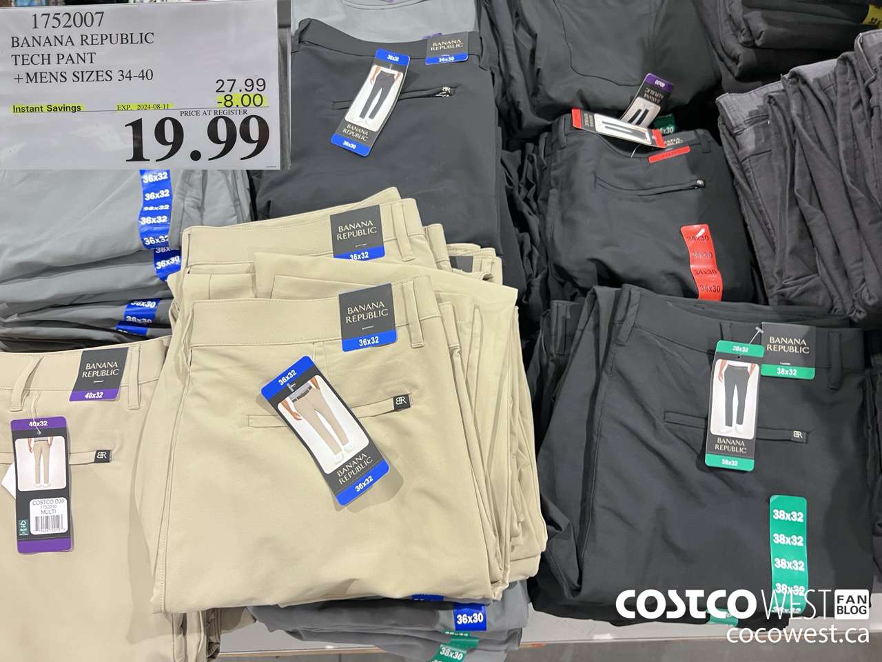 1752007 BANANA REPUBLIC TECH PANT MENS SIZES 34-40 ($8.00 INSTANT SAVINGS EXPIRES ON 2024-08-11) $19.99