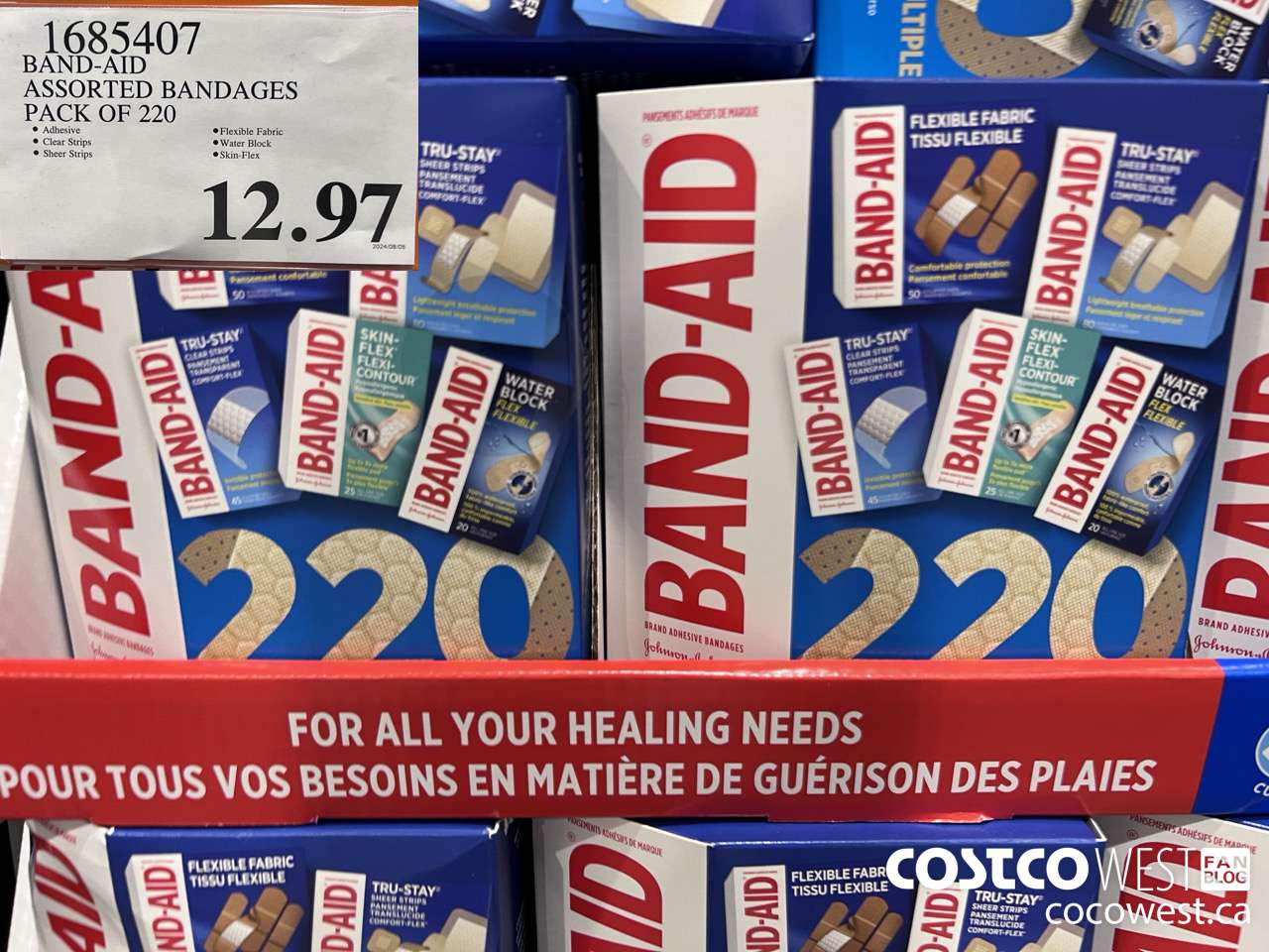 1685407 BAND-AID ASSORTED BANDAGES PACK OF 220 $12.97