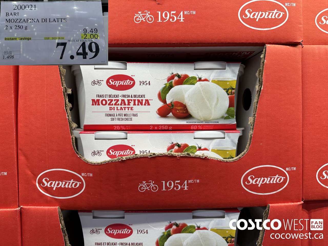 200021 BARI MOZZAFINA DI LATTE 2 x 250 g ($2.00 INSTANT SAVINGS EXPIRES ON 2024-08-04) $7.49
