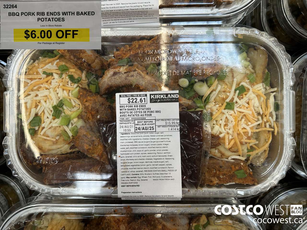 32264 BBO PORK RIB ENDS WITH BAKED POTATOES  ($6.00 INSTANT SAVINGS)