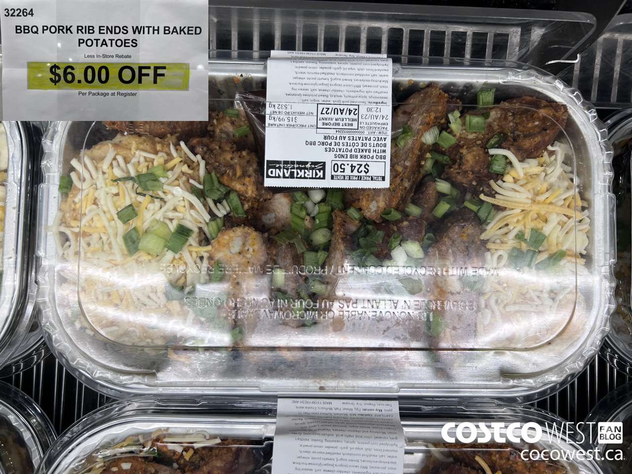 32264 BBO PORK RIB ENDS WITH BAKED POTATOES  ($6.00 INSTANT SAVINGS)