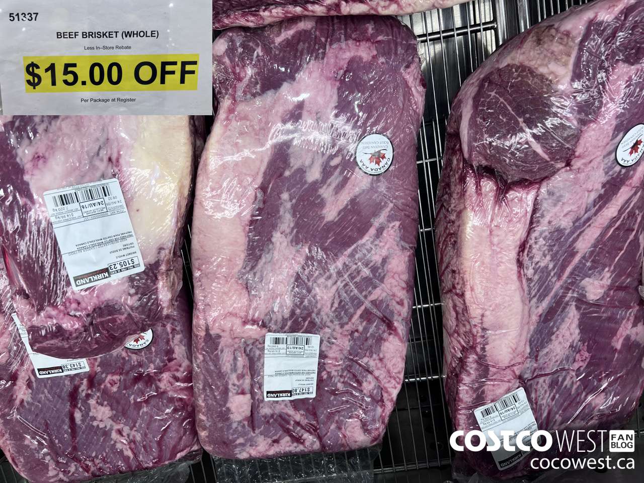 51337 BEEF BRISKET WHOLE ($15.00 INSTANT SAVINGS)