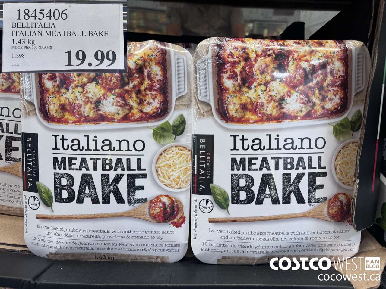 1845406 BELLITALIA ITALIAN MEATBALL BAKE 1.43KG $19.99