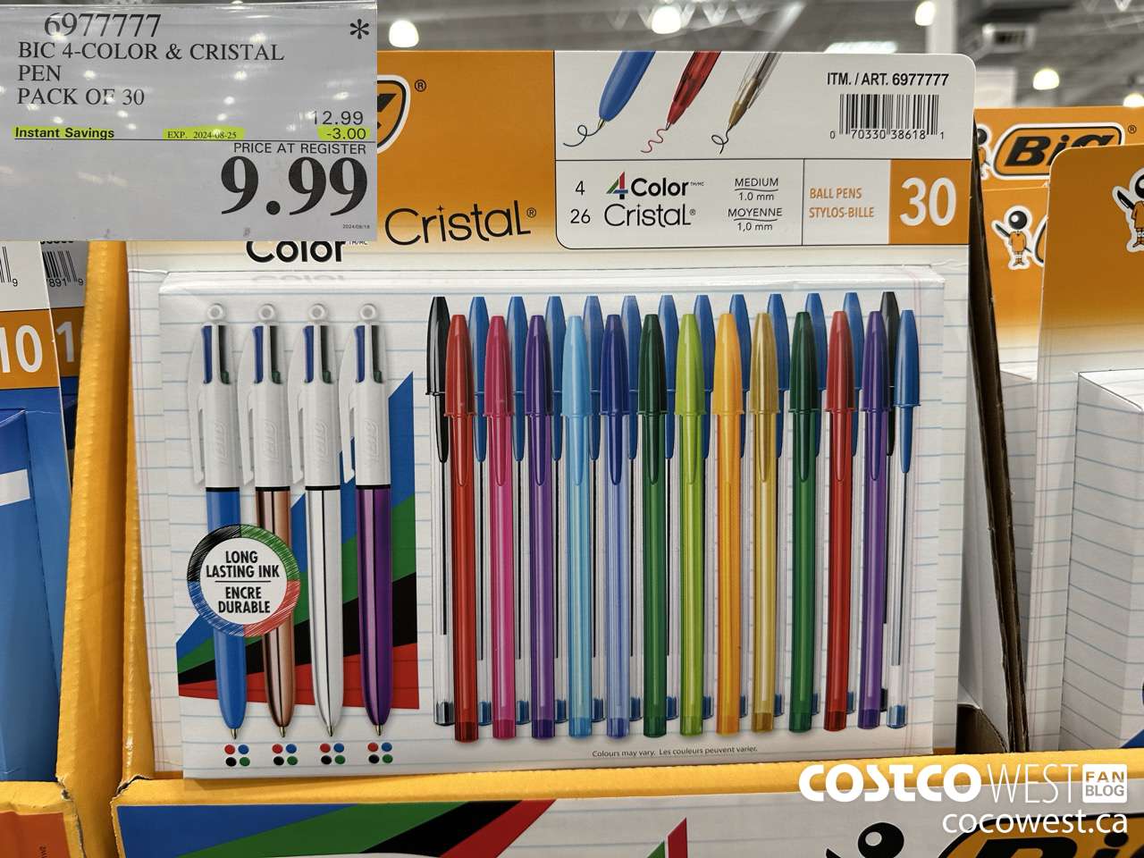 6977777 BIC 4-COLOR & CRISTAL PEN PACK OF 30 ($3.00 INSTANT SAVINGS EXPIRES ON 2024-08-25) $9.99