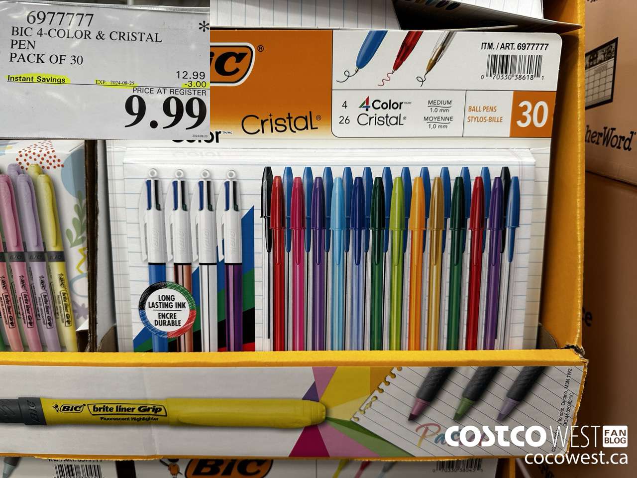 6977777 BIC 4-COLOR & CRISTAL PEN PACK OF 30 ($3.00 INSTANT SAVINGS EXPIRES ON 2024-08-25) $9.99
