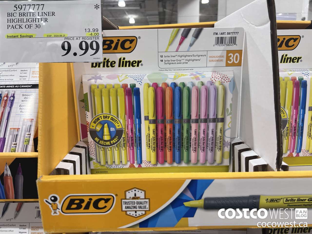 5977777 BIC BRITELINER HIGHLIGHTERS PACK OF 30 ($4.00 INSTANT SAVINGS EXPIRES ON 2024-08-25) $9.99