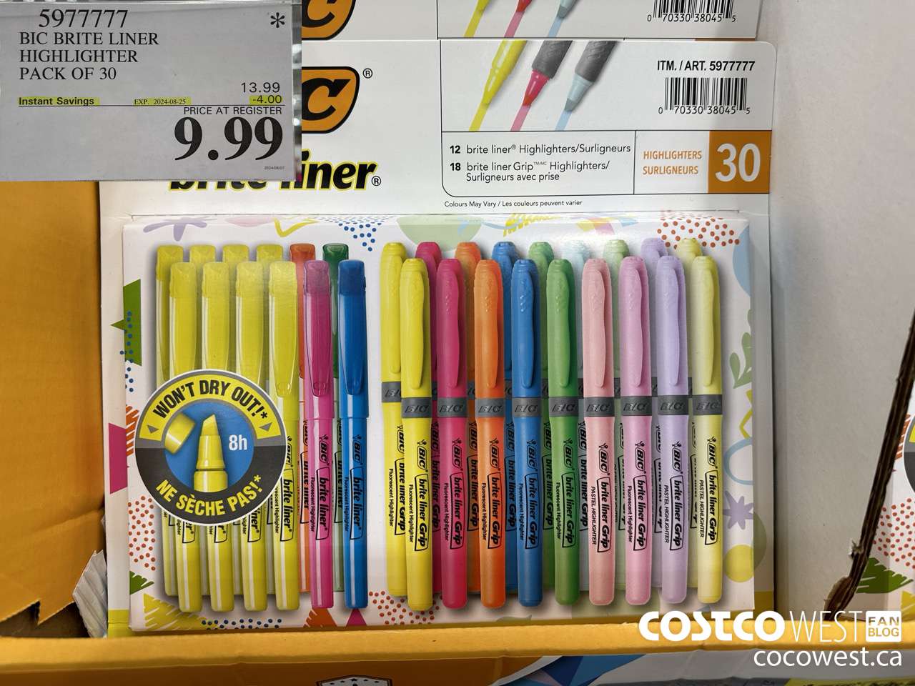 5977777 BIC BRITELINER HIGHLIGHTERS PACK OF 30 ($4.00 INSTANT SAVINGS EXPIRES ON 2024-08-25) $9.99