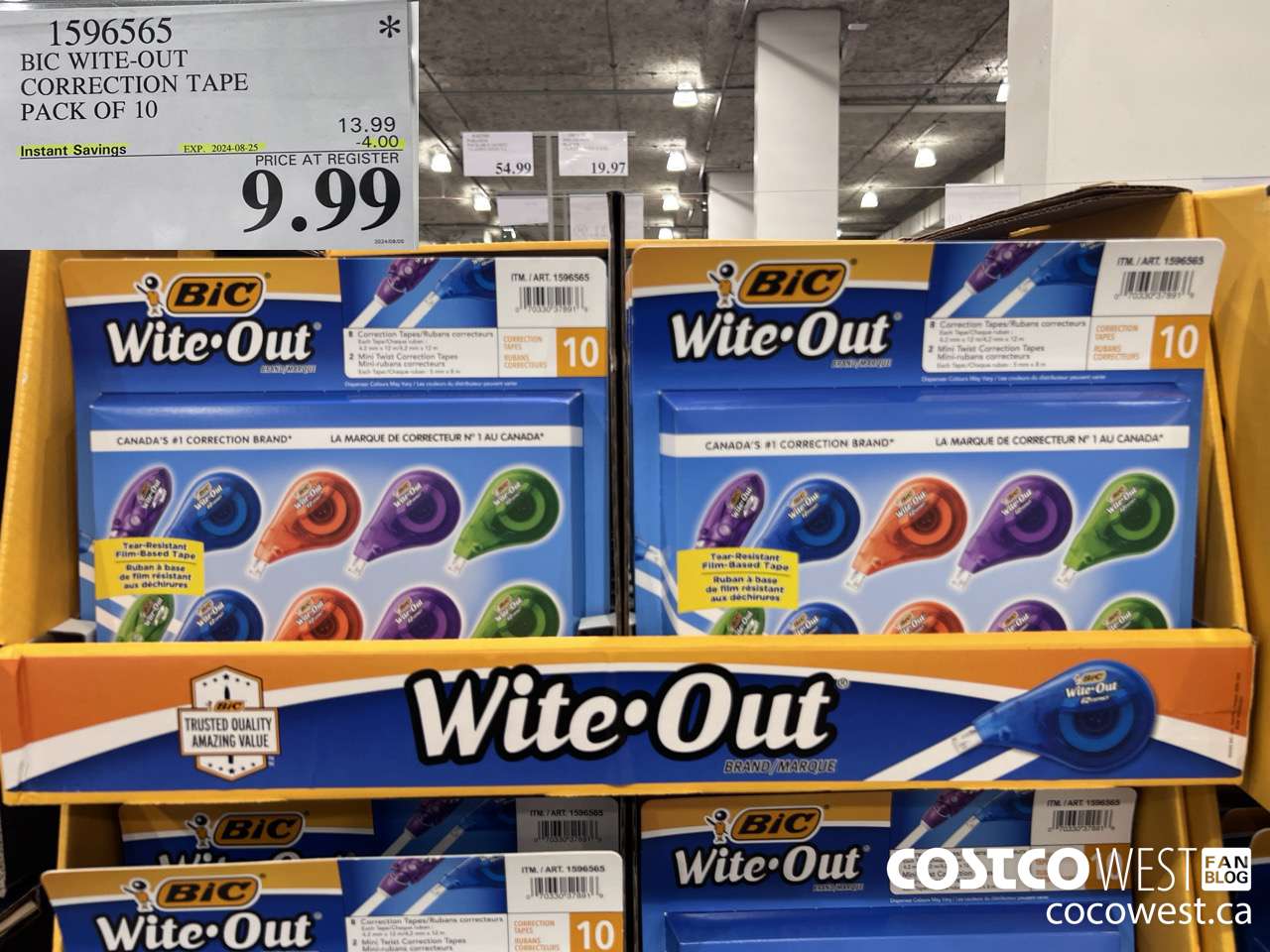 1596565 BIC WITE-OUT CORRECTION TAPE PACK OF 10 ($4.00 INSTANT SAVINGS EXPIRES ON 2024-08-25) $9.99