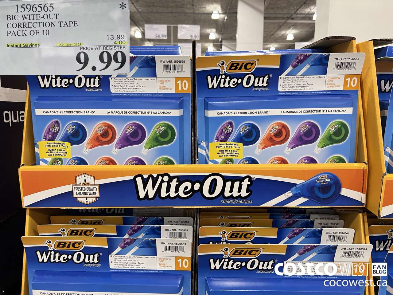 1596565 BIC WITE-OUT CORRECTION TAPE PACK OF 10 ($4.00 INSTANT SAVINGS EXPIRES ON 2024-08-25) $9.99