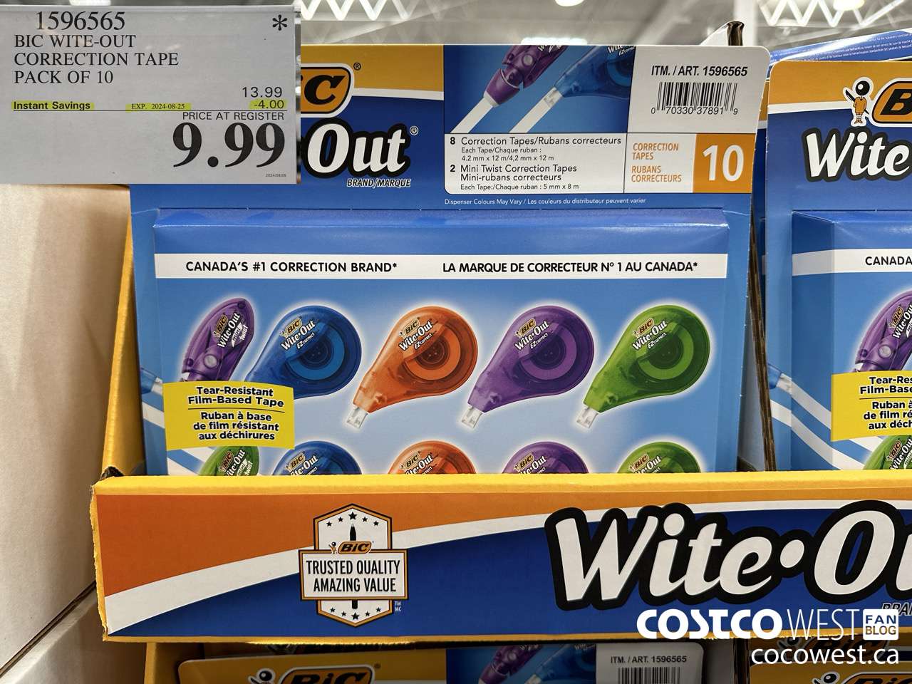 1596565 BIC WITE-OUT CORRECTION TAPE PACK OF 10 ($4.00 INSTANT SAVINGS EXPIRES ON 2024-08-25) $9.99