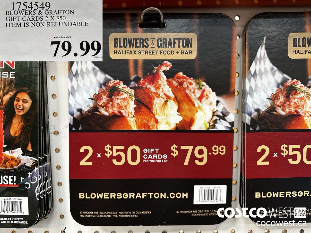 1754549 BLOWERS & GRAFTON GIFT CARDS 2 X $50 ITEM IS NON-REFUNDABLE $79.99