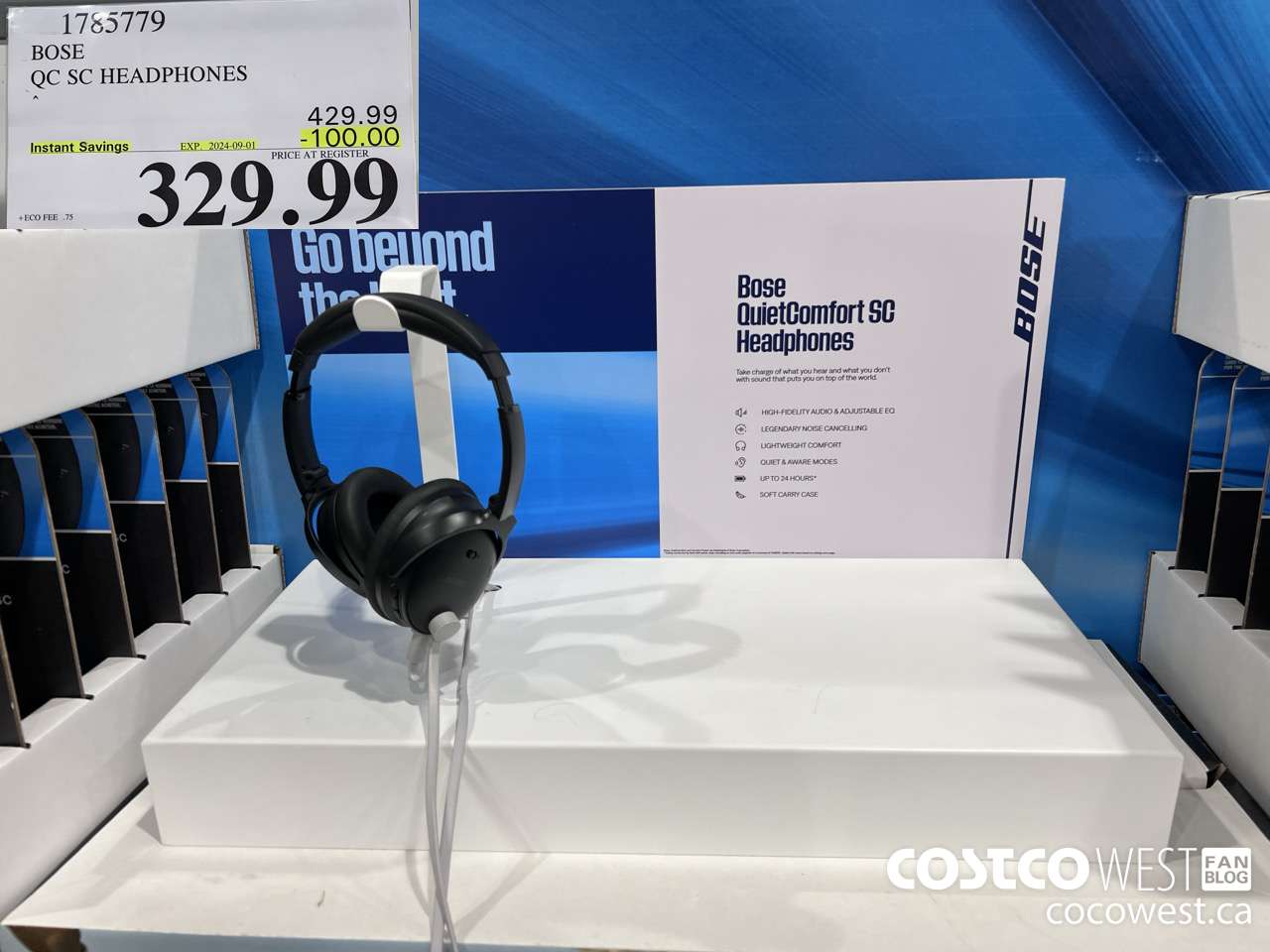 1785779 BOSE QUIET COMFORT OVER-THE-EAR WIRELESS HEADPHONES ($100.00 INSTANT SAVINGS EXPIRES ON 2024-09-01) $329.99