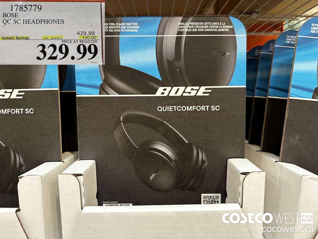 1785779 BOSE QUIET COMFORT OVER-THE-EAR WIRELESS HEADPHONES ($100.00 INSTANT SAVINGS EXPIRES ON 2024-09-01) $329.99
