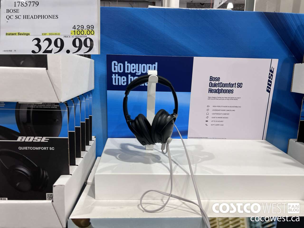 1785779 BOSE QUIET COMFORT OVER-THE-EAR WIRELESS HEADPHONES ($100.00 INSTANT SAVINGS EXPIRES ON 2024-09-01) $329.99