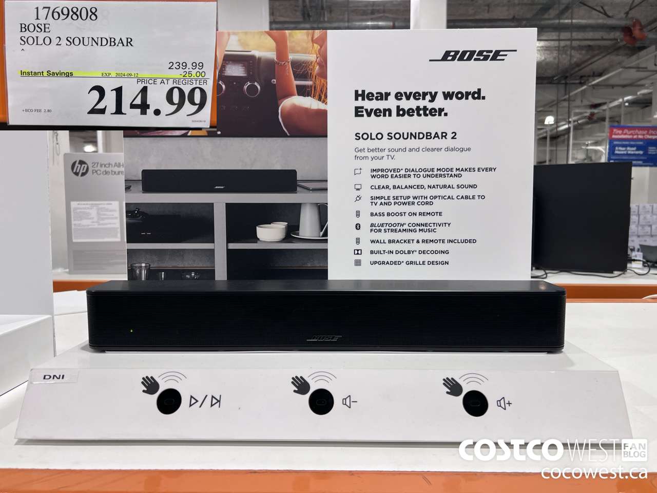 1769808 BOSE SOLO 2 SOUNDBAR ($25.00 INSTANT SAVINGS EXPIRES ON 2024-09-12) $214.99
