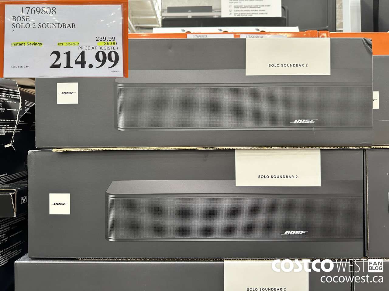 1769808 BOSE SOLO 2 SOUNDBAR ($25.00 INSTANT SAVINGS EXPIRES ON 2024-09-12) $214.99