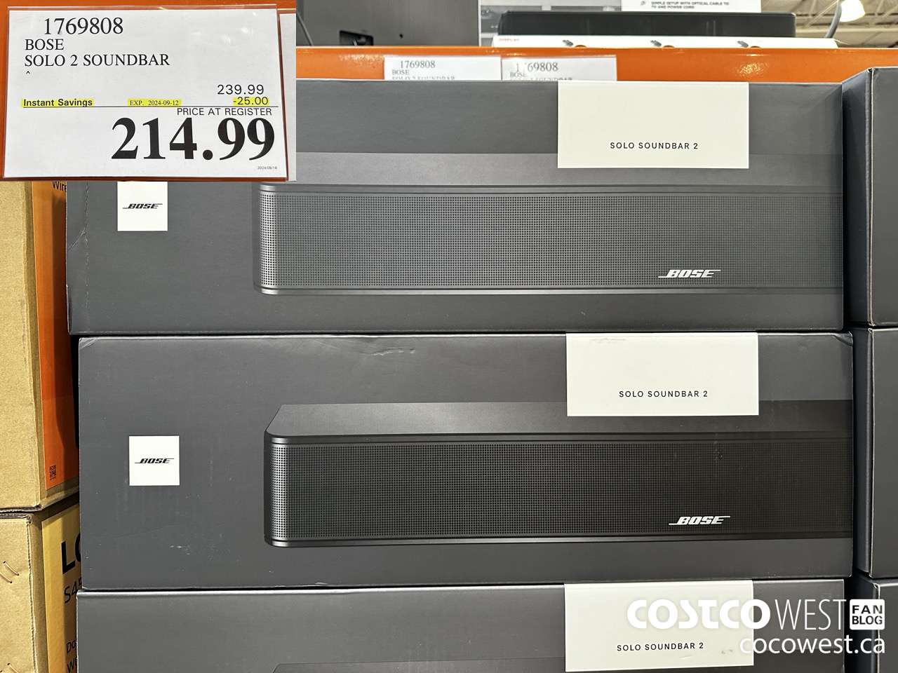 1769808 BOSE SOLO 2 SOUNDBAR ($25.00 INSTANT SAVINGS EXPIRES ON 2024-09-12) $214.99