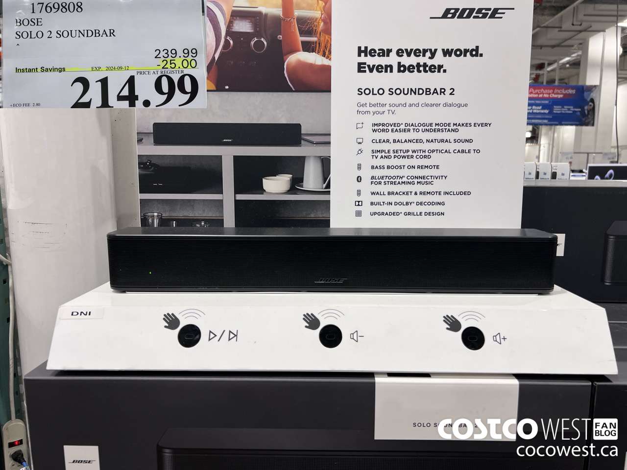 1769808 BOSE SOLO 2 SOUNDBAR ($25.00 INSTANT SAVINGS EXPIRES ON 2024-09-12) $214.99