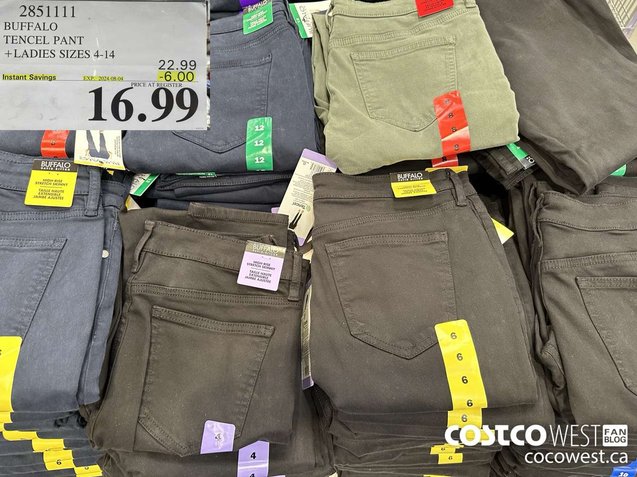 2851111 BUFFALO TENCEL PANT LADIES SIZES 4-14 ($6.00 INSTANT SAVINGS EXPIRES ON 2024-08-04) $16.99