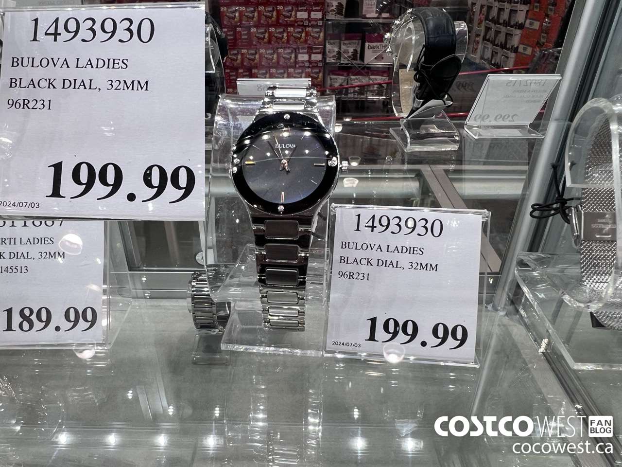 1493930 BULOVA LADIES BLACK DIAL, 32MM 96R231 $199.99