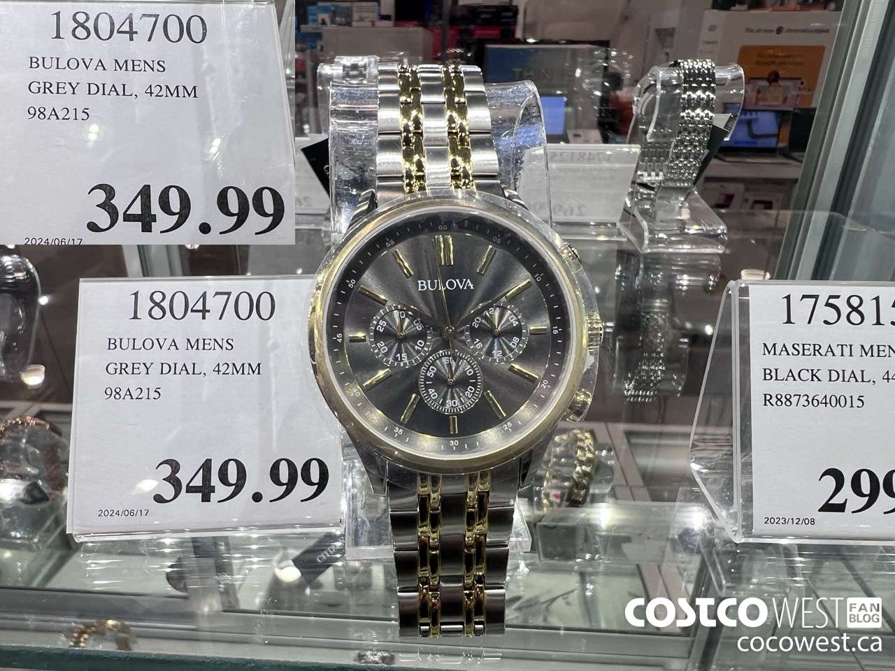1804700 BULOVA MENS GREY DIAL, 42MM 98A215 $349.99