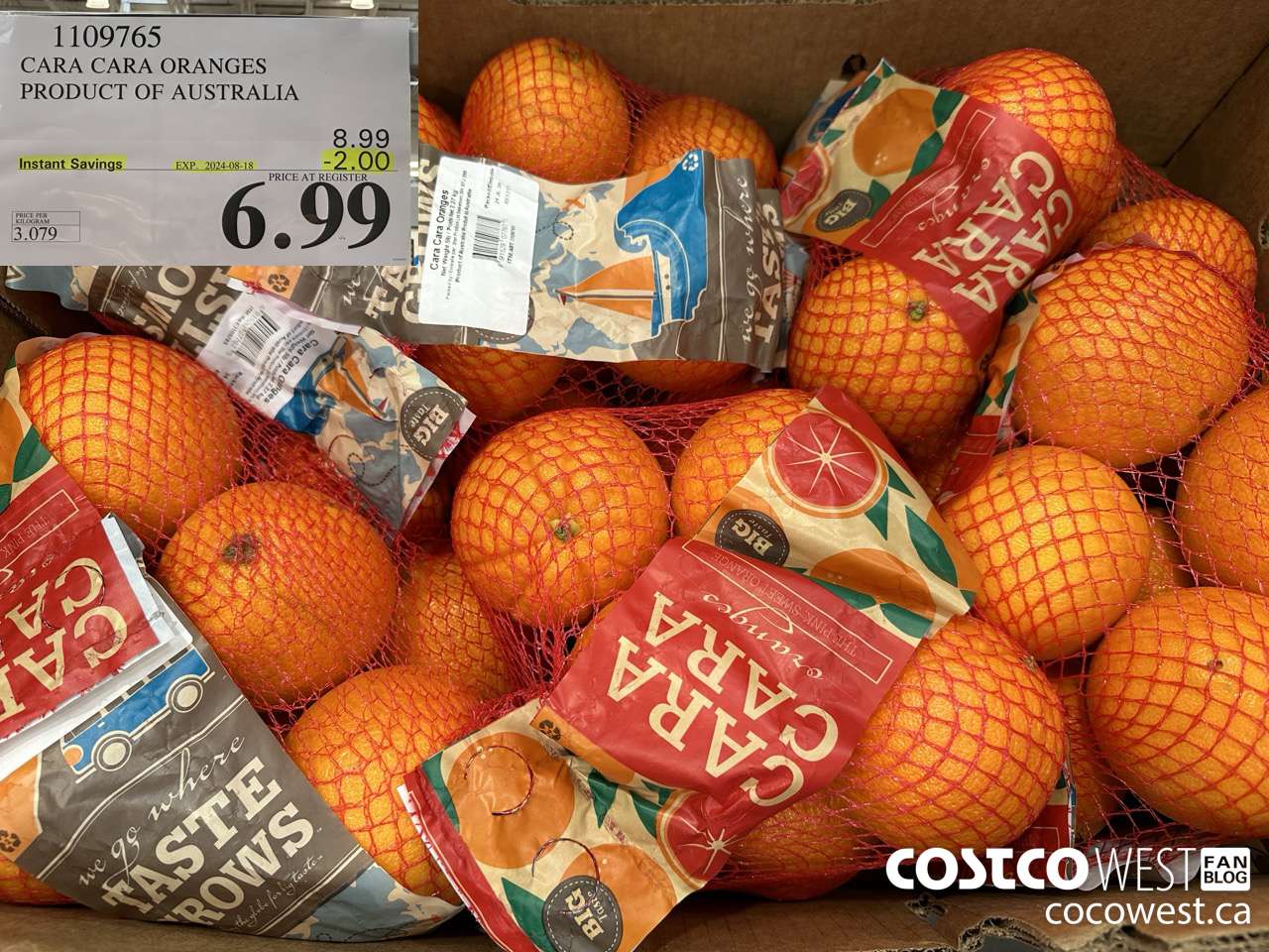1109765 CARA CARA ORANGES PRODUCT OF AUSTRALIA ($2.00 INSTANT SAVINGS EXPIRES ON 2024-08-18) $6.99