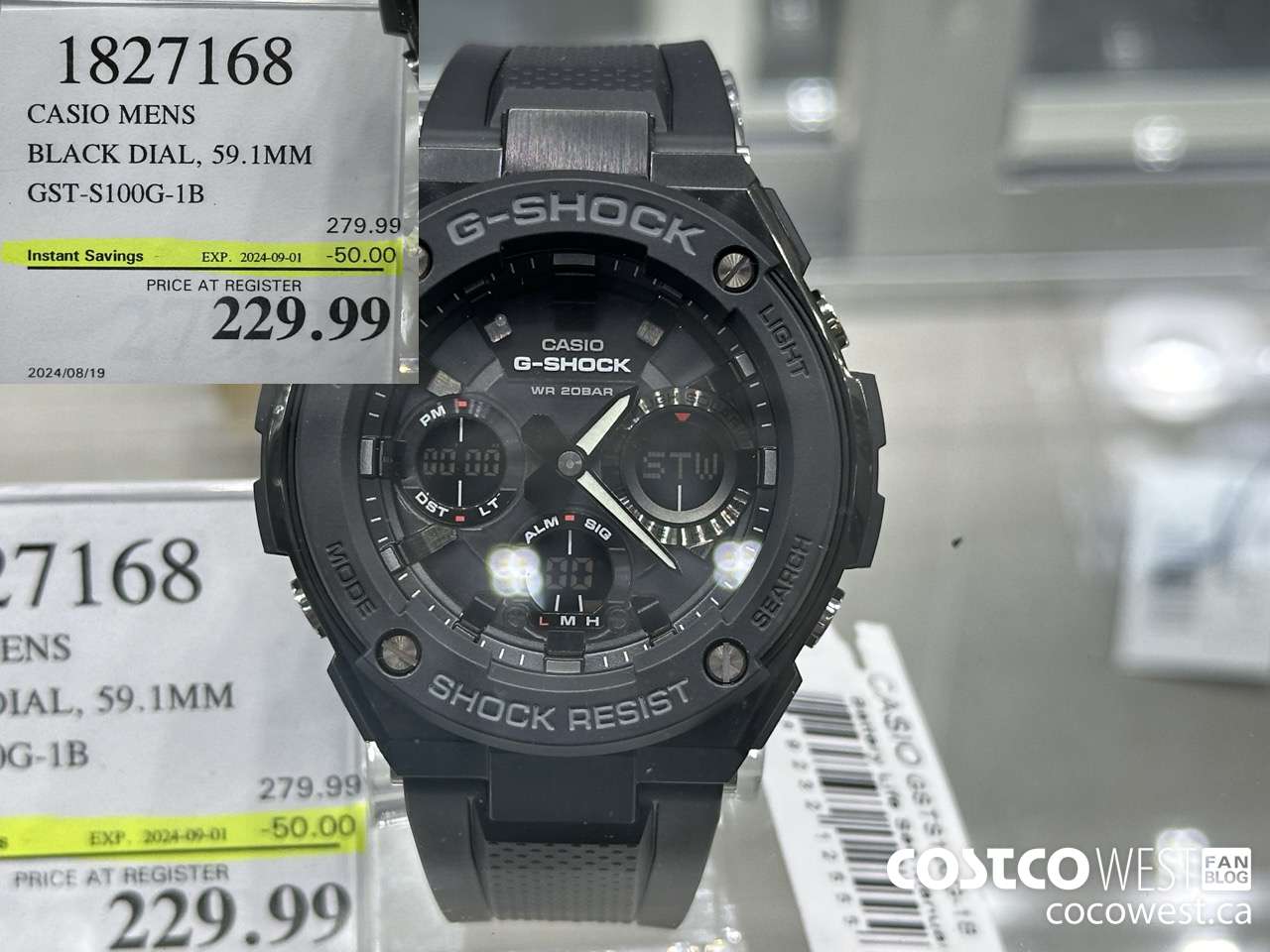 1827168 CASIO MENS BLACK DIAL, 59.1MM GST-S100G-1B ($50.00 INSTANT SAVINGS EXPIRES ON 2024-09-01) $229.99