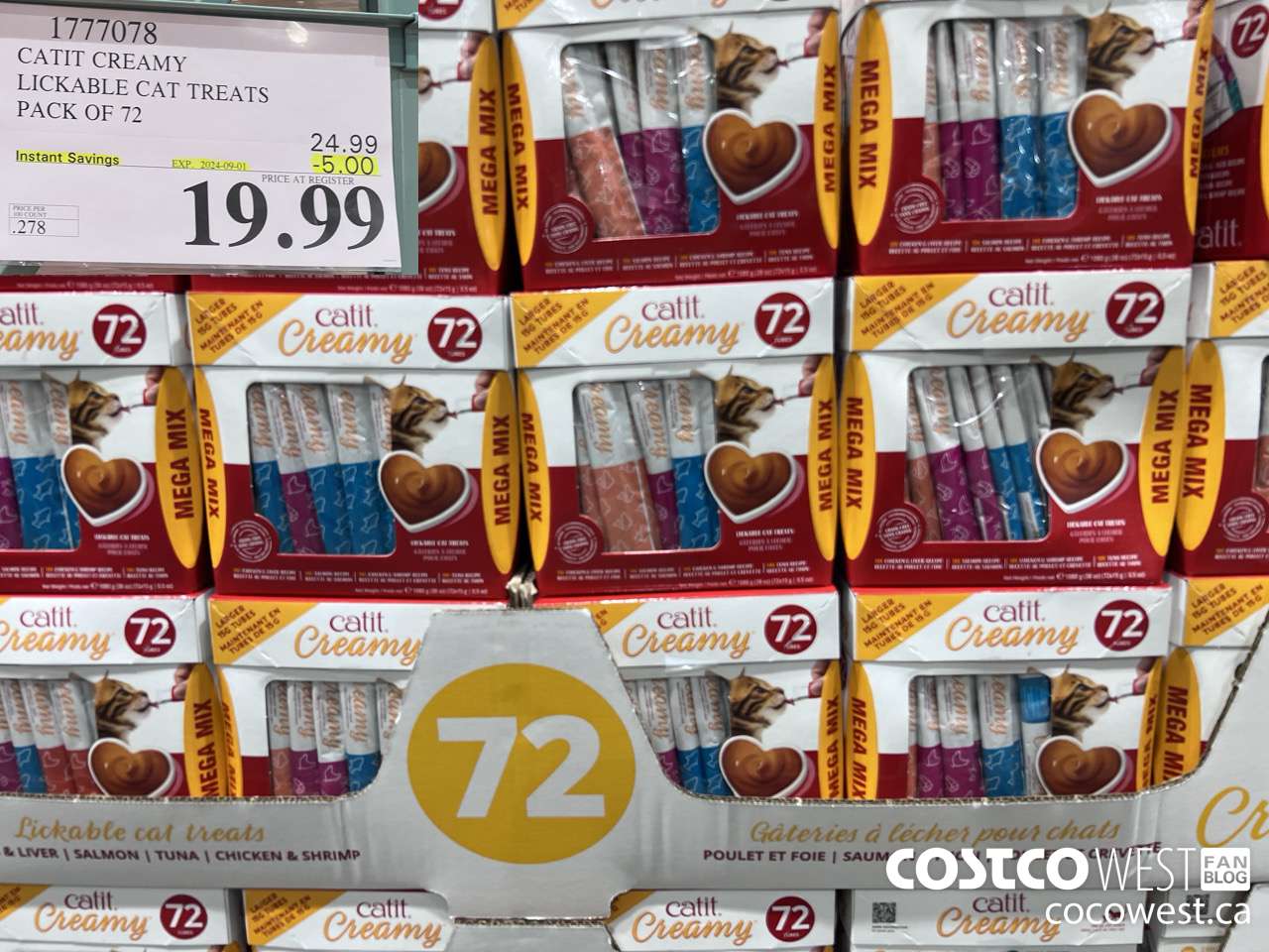 1777078 CATIT CREAMY LICKABLE CAT TREATS PACK OF 72 ($5.00 INSTANT SAVINGS EXPIRES ON 2024-09-01) $19.99