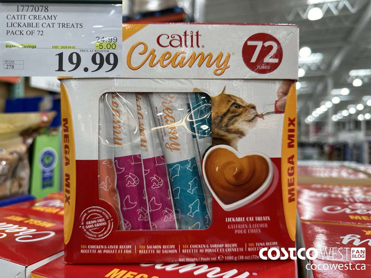 1777078 CATIT CREAMY LICKABLE CAT TREATS PACK OF 72 ($5.00 INSTANT SAVINGS EXPIRES ON 2024-09-01) $19.99