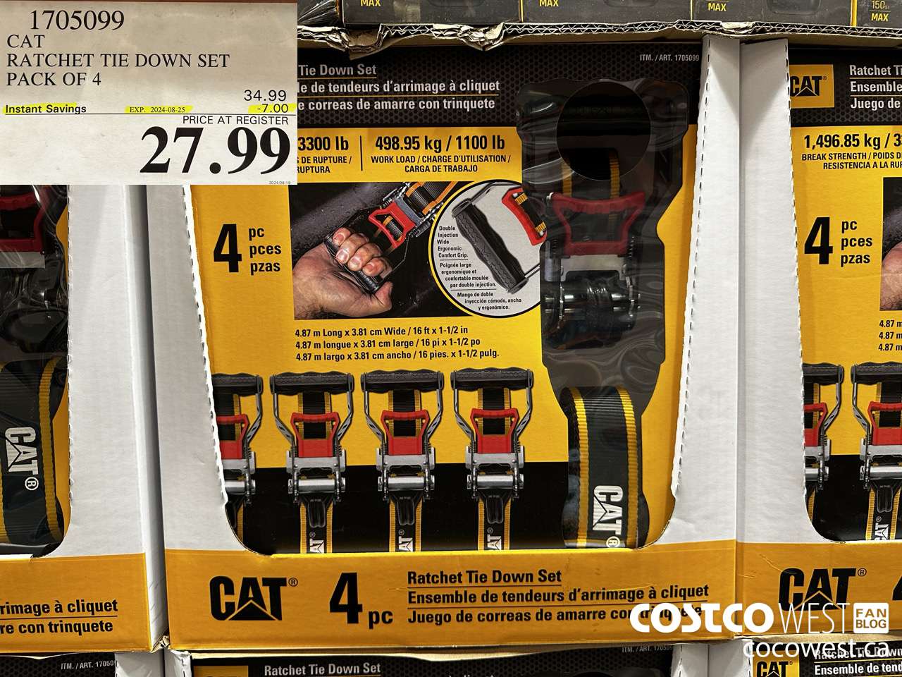 1705099 CAT RATCHET TIE DOWN SET PACK OF 4 ($7.00 INSTANT SAVINGS EXPIRES ON 2024-08-25) $27.99