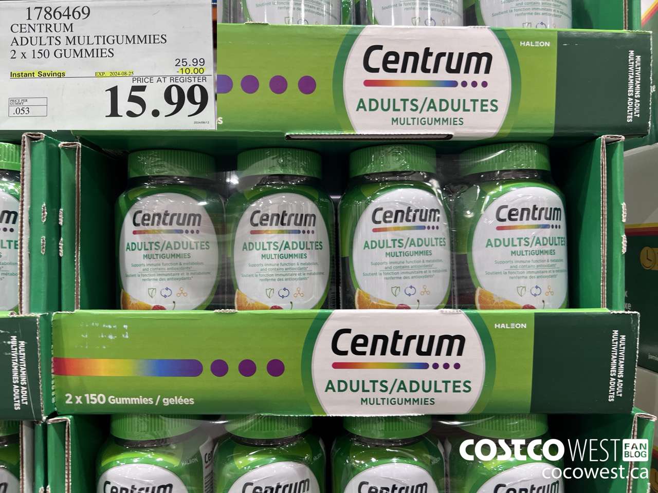 1786469 CENTRUM ADULTS MULTIGUMMIES 2 X 150 GUMMIES ($10.00 INSTANT SAVINGS EXPIRES ON 2024-08-25) $15.99