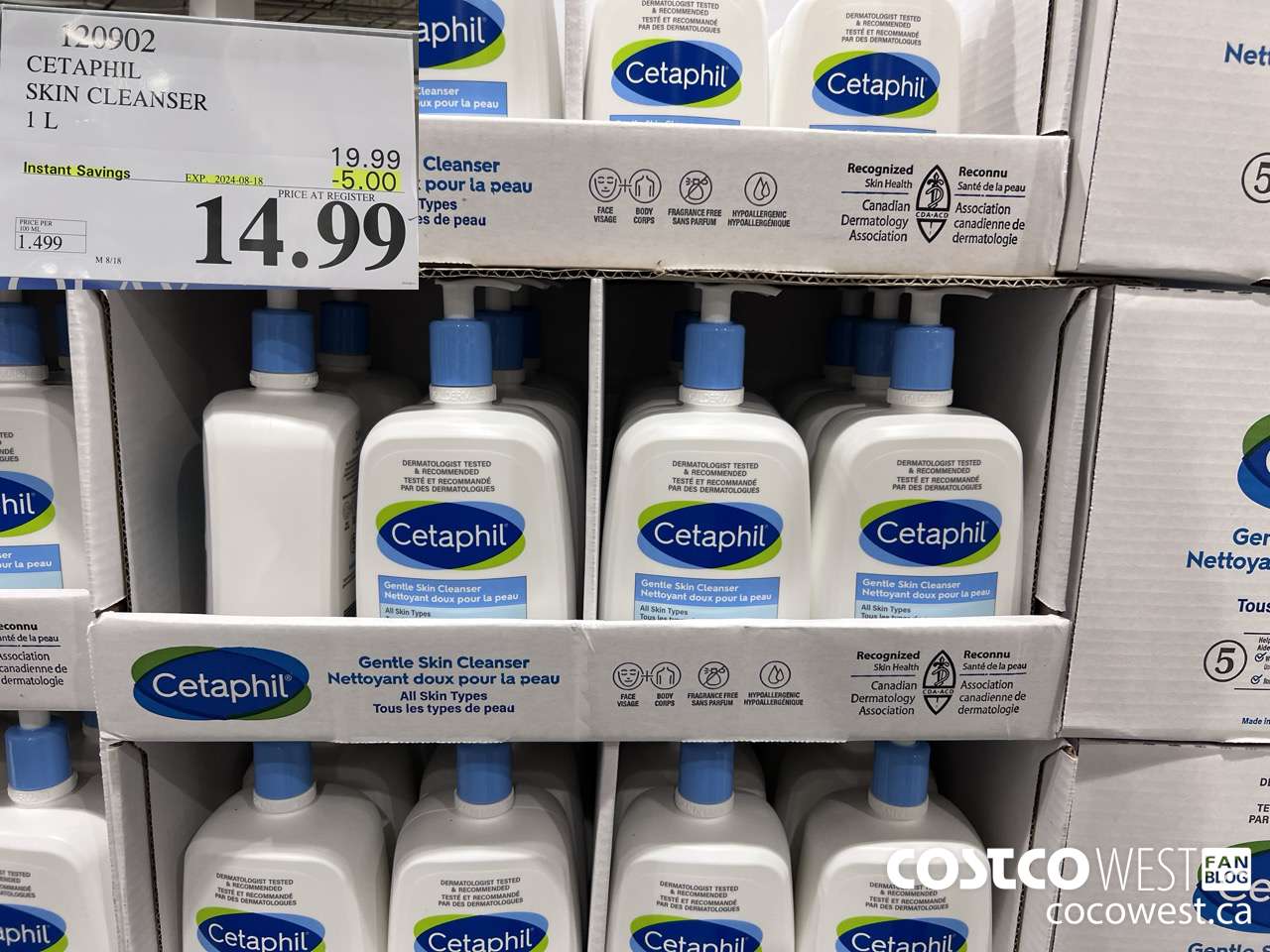 120902 CETAPHIL SKIN CLEANSER 1L ($5.00 INSTANT SAVINGS EXPIRES ON 2024-08-18) $14.99