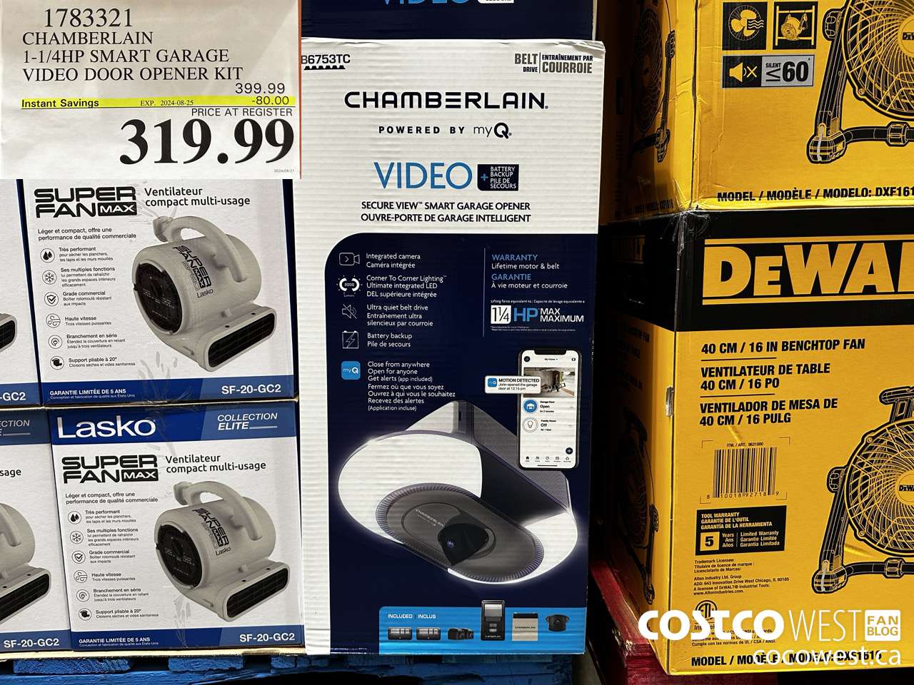 1783321 CHAMBERLAIN 1-1/4 HP SMART GARAGE VIDEO DOOR OPENER KIT ($80.00 INSTANT SAVINGS EXPIRES ON 2024-08-25) $319.99