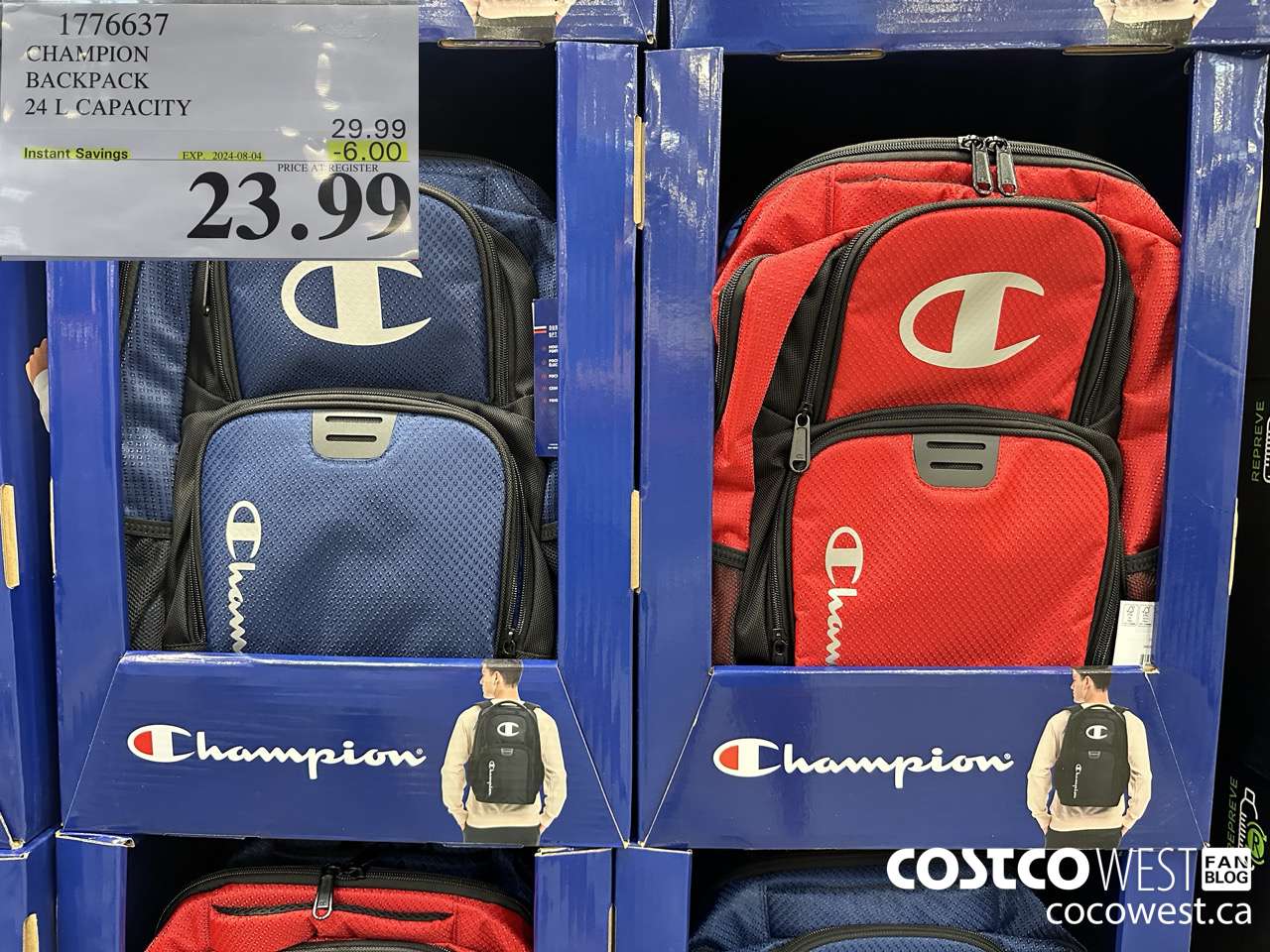1776637 CHAMPION BACKPACK 24 L CAPACITY ($6.00 INSTANT SAVINGS EXPIRES ON 2024-08-04) $23.99