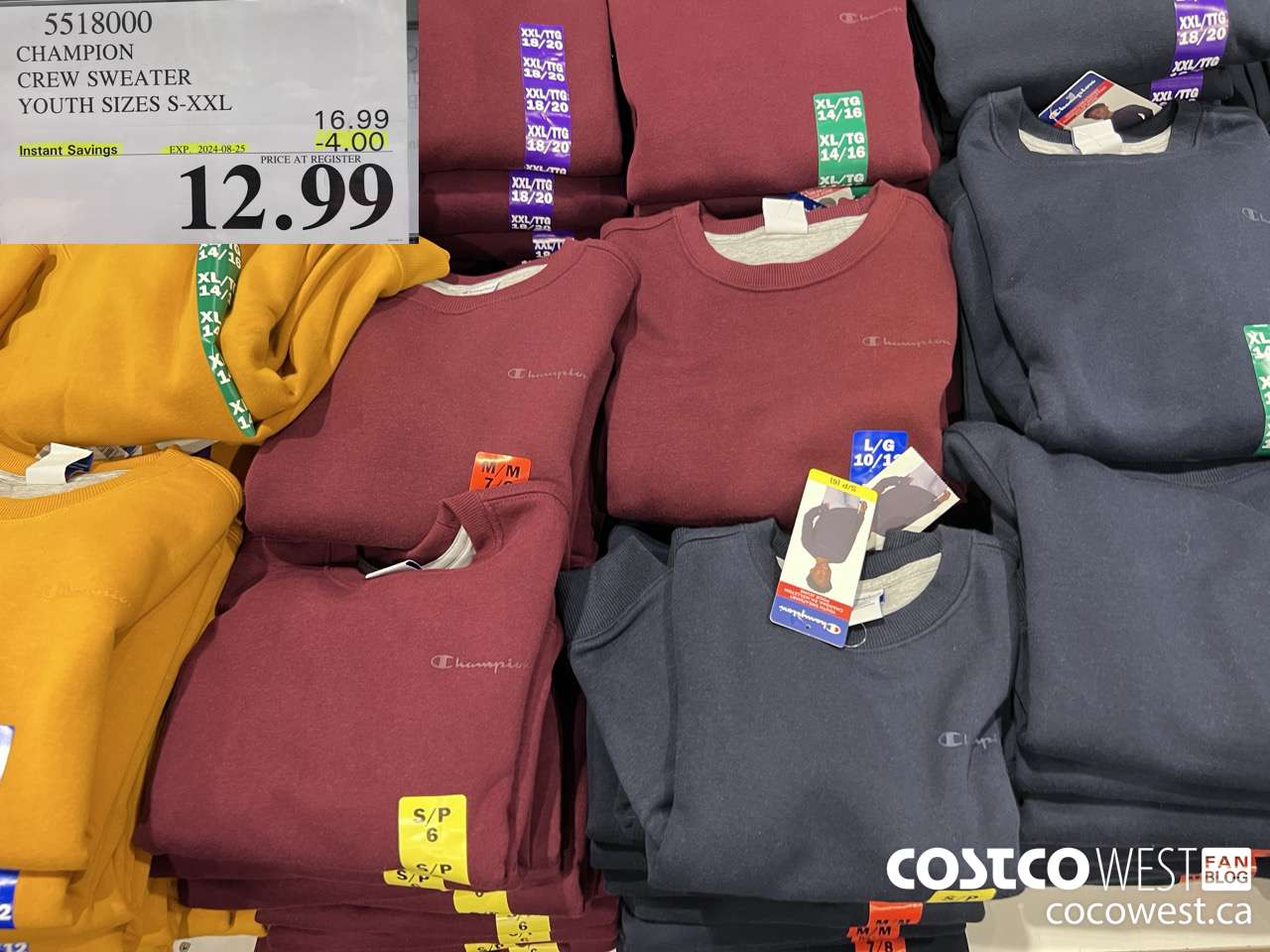 5518000 CHAMPION CREW SWEATER YOUTH SIZES S-XXL ($4.00 INSTANT SAVINGS EXPIRES ON 2024-08-25) $12.99