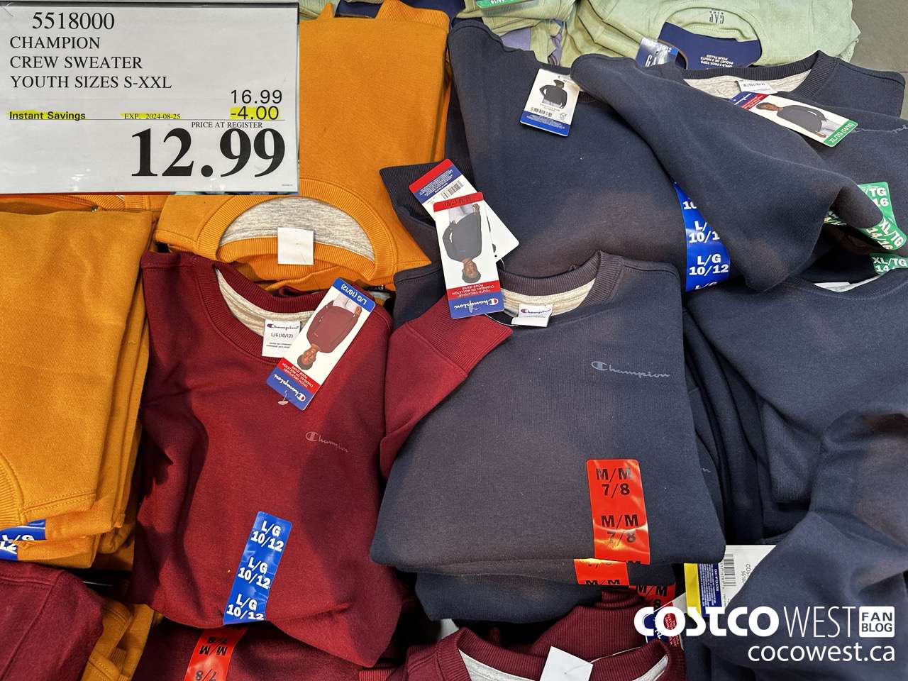 5518000 CHAMPION CREW SWEATER YOUTH SIZES S-XXL ($4.00 INSTANT SAVINGS EXPIRES ON 2024-08-25) $12.99