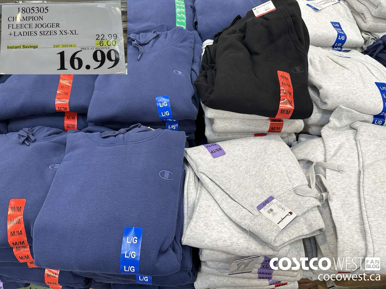 1805305 CHAMPION FLEECE JOGGER LADIES SIZES XS-XL ($6.00 INSTANT SAVINGS EXPIRES ON 2024-08-11) $16.99