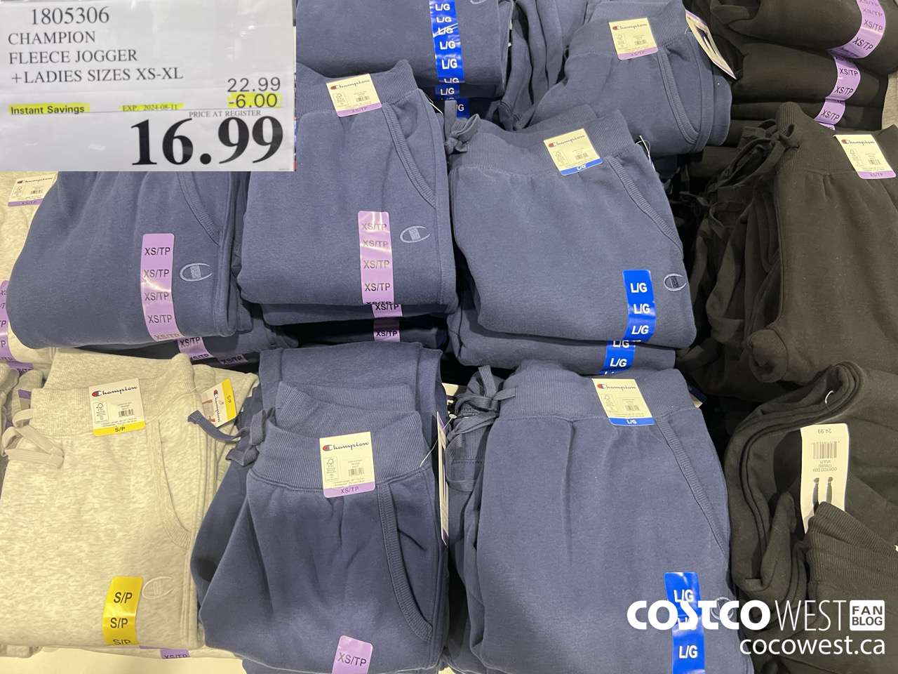 1805306 CHAMPION FLEECE JOGGER LADIES SIZES XS-XL ($6.00 INSTANT SAVINGS EXPIRES ON 2024-08-11) $16.99