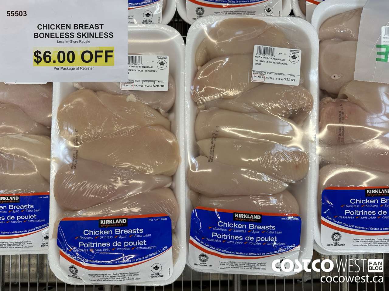55503 CHICKEN BREASTS BONELESS SKINLESS ($6.00 INSTANT SAVINGS)