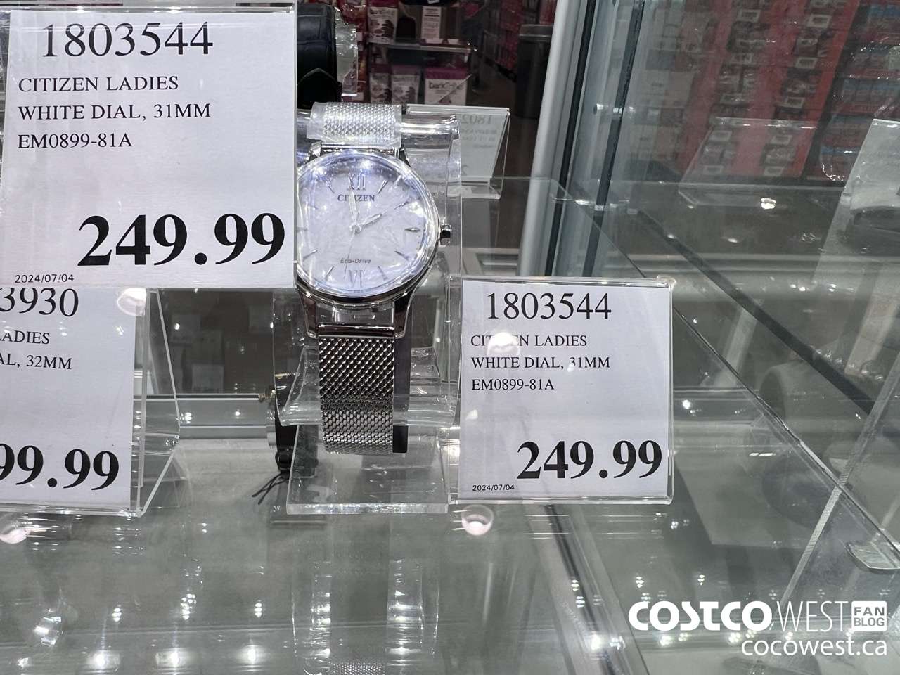 1803544 CITIZEN LADIES WHITE DIAL, 31MM EM0899-81A $249.99