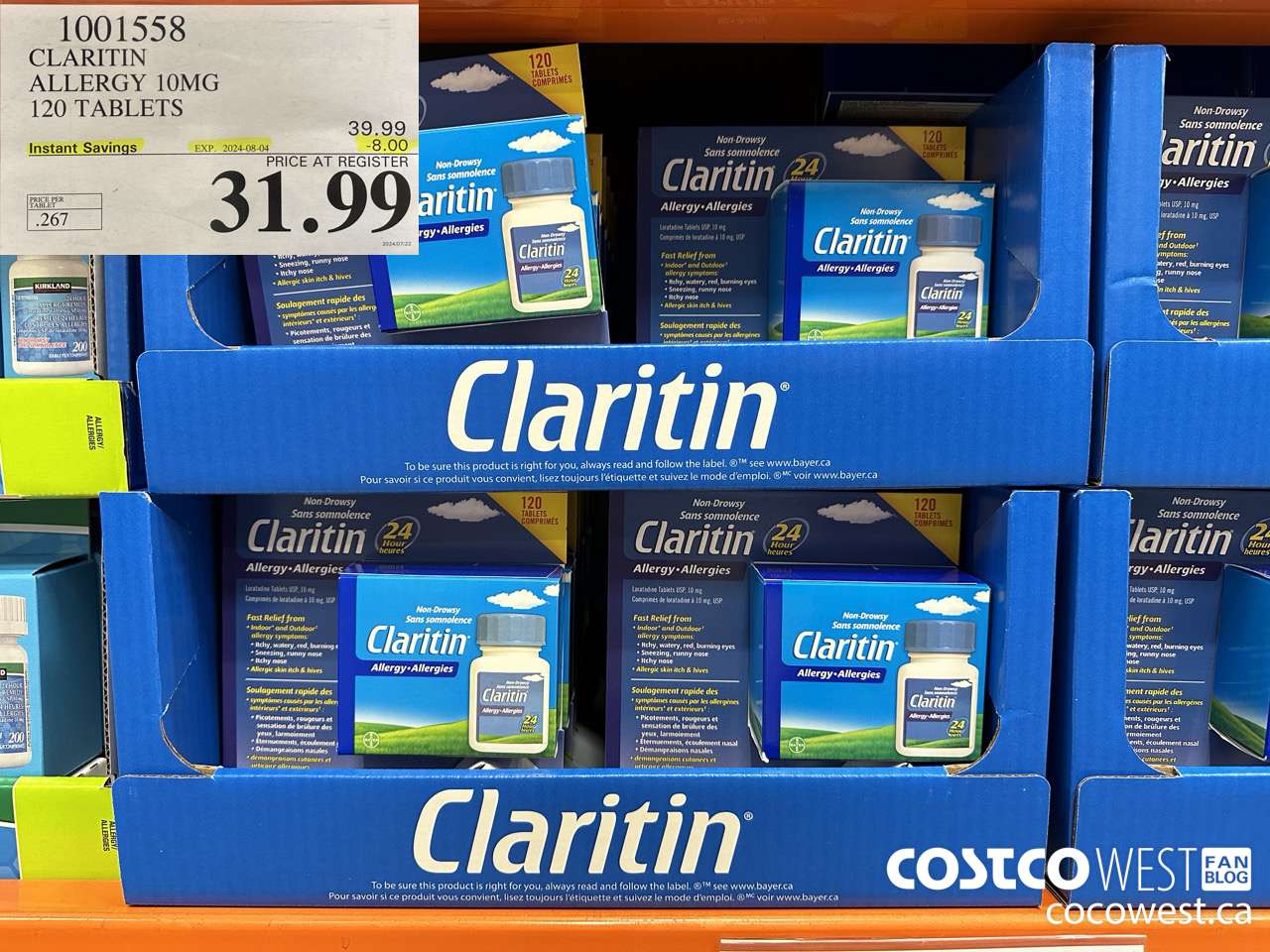 1001558 CLARITIN ALLERGY 10MG 120 TABLETS ($8.00 INSTANT SAVINGS EXPIRES ON 2024-08-04) $31.99