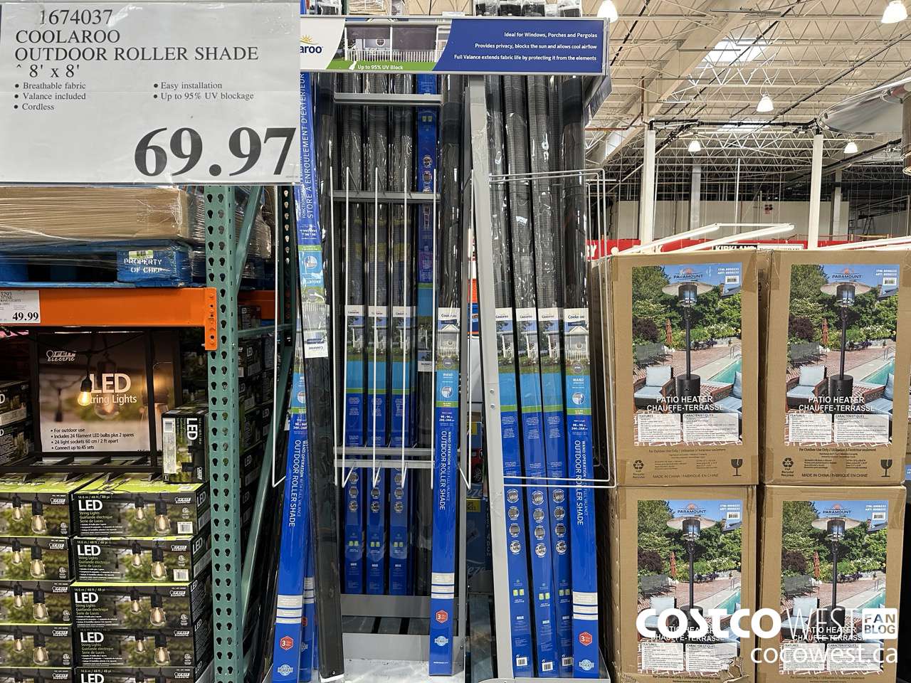 1674037 COOLAROO OUTDOOR ROLLER SHADE 8' X 8' $69.97