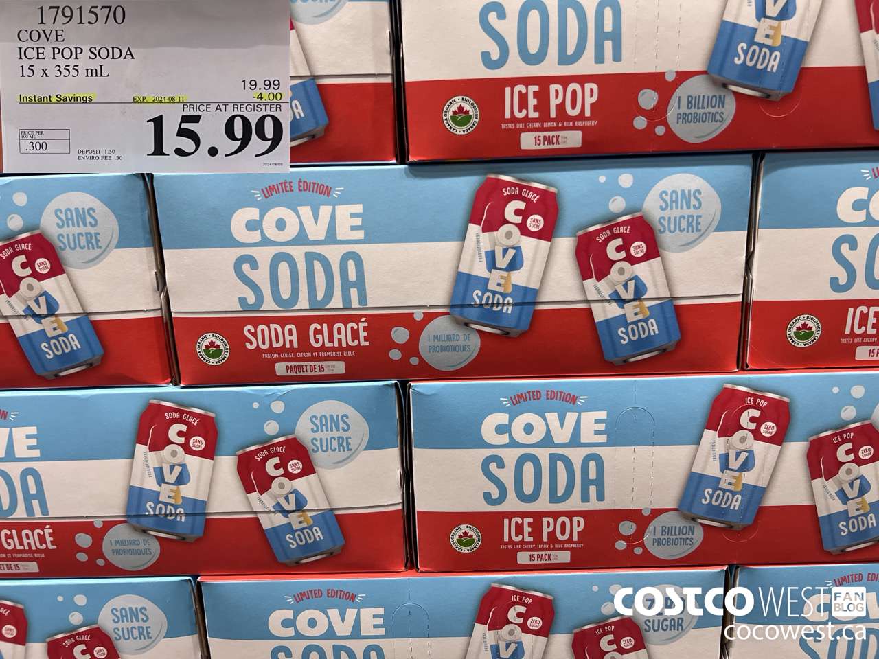 1791570 COVE ICE POP SODA 15 X 355 ML ($4.00 INSTANT SAVINGS EXPIRES ON 2024-08-11) $15.99