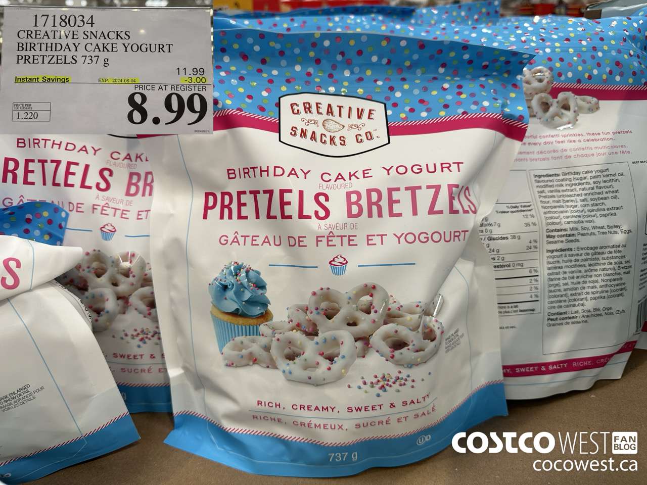 1718034 CREATIVE SNACKS BIRTHDAY CAKE YOGURT PRETZELS 737G ($3.00 INSTANT SAVINGS EXPIRES ON 2024-08-04) $8.99