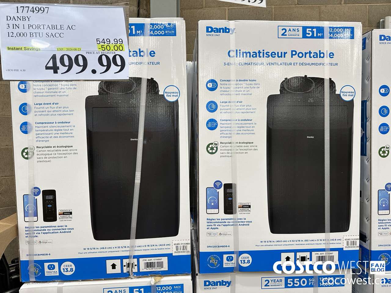 1774997 DANBY 3 IN 1 PORTABLE AC 12,000 BTU SACC ($50.00 INSTANT SAVINGS EXPIRES ON 2024-08-23) $499.99