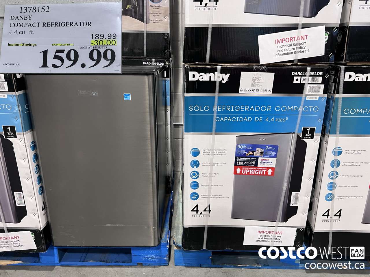 1378152 DANBY COMPACT REFRIGERATOR 4.4 cu. ft. ($30.00 INSTANT SAVINGS EXPIRES ON 2024-08-19) $159.99